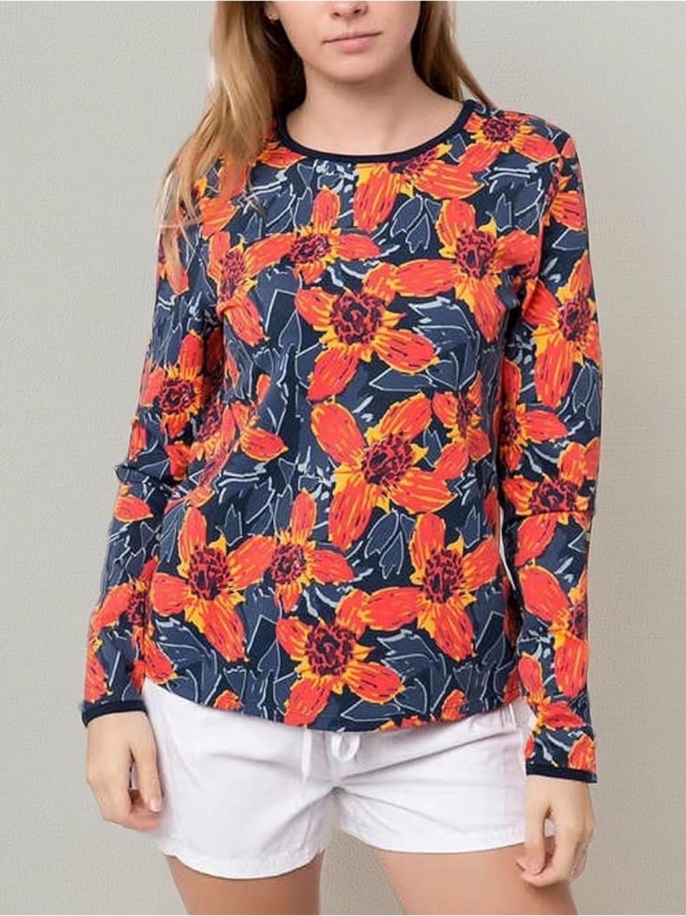 Hang Ten Womens Long Sleeve Rashguard with UPF 50+ Extra Large EUC - worn once
